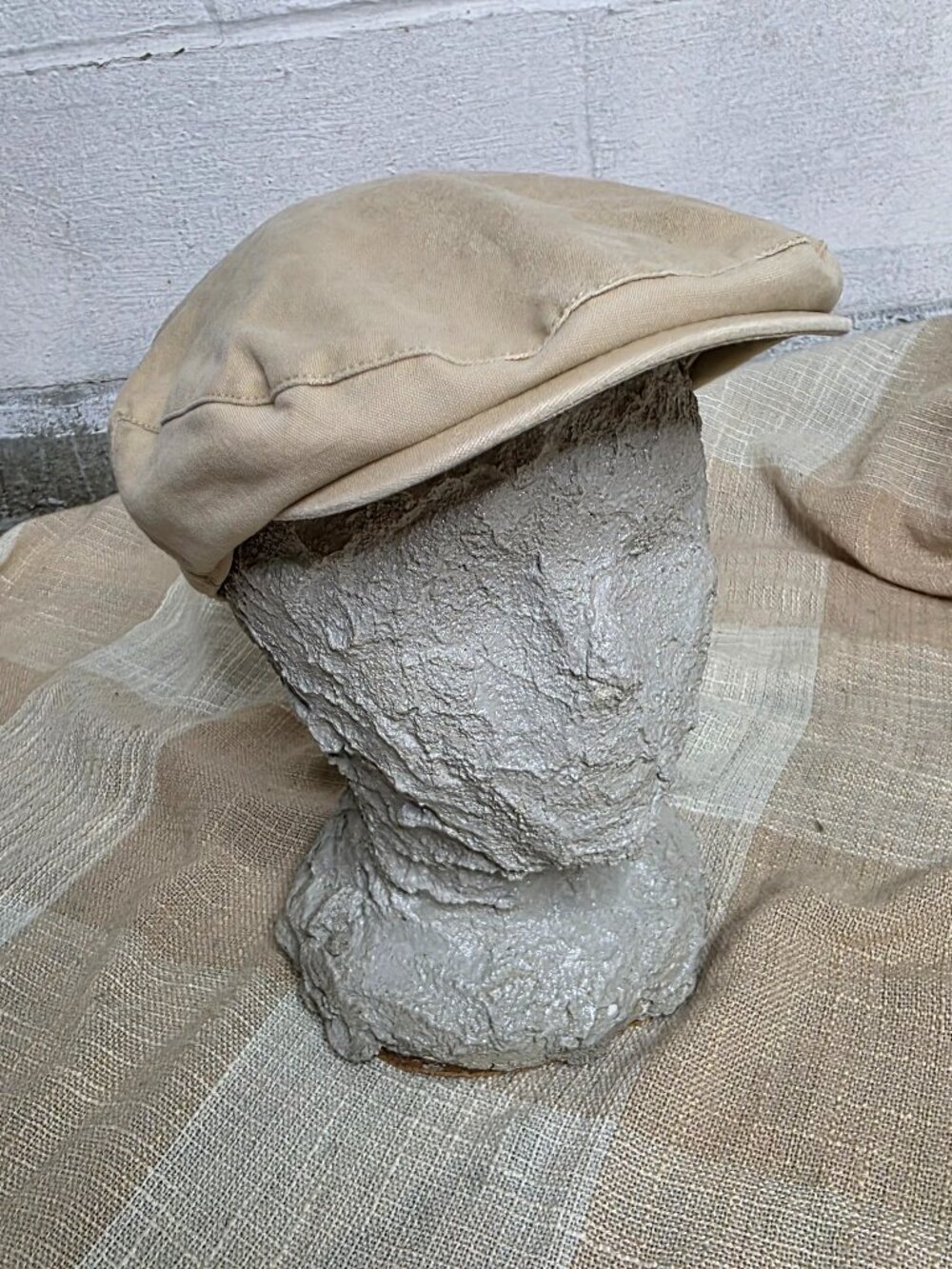 y2k McBling Boho Latte Girl Hillary Duff Indie Tan Khaki Newsboy Beret Cap
